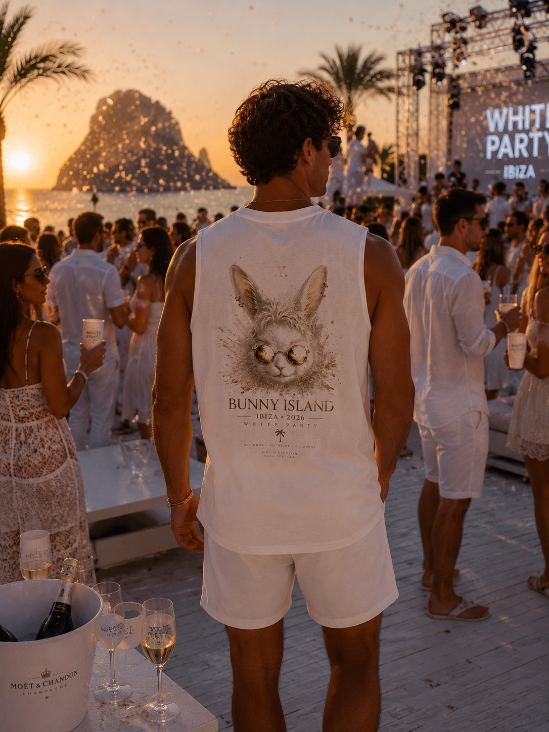 Bunny Island Ibiza 2026 – White Party Gold Edition Resort Jersey