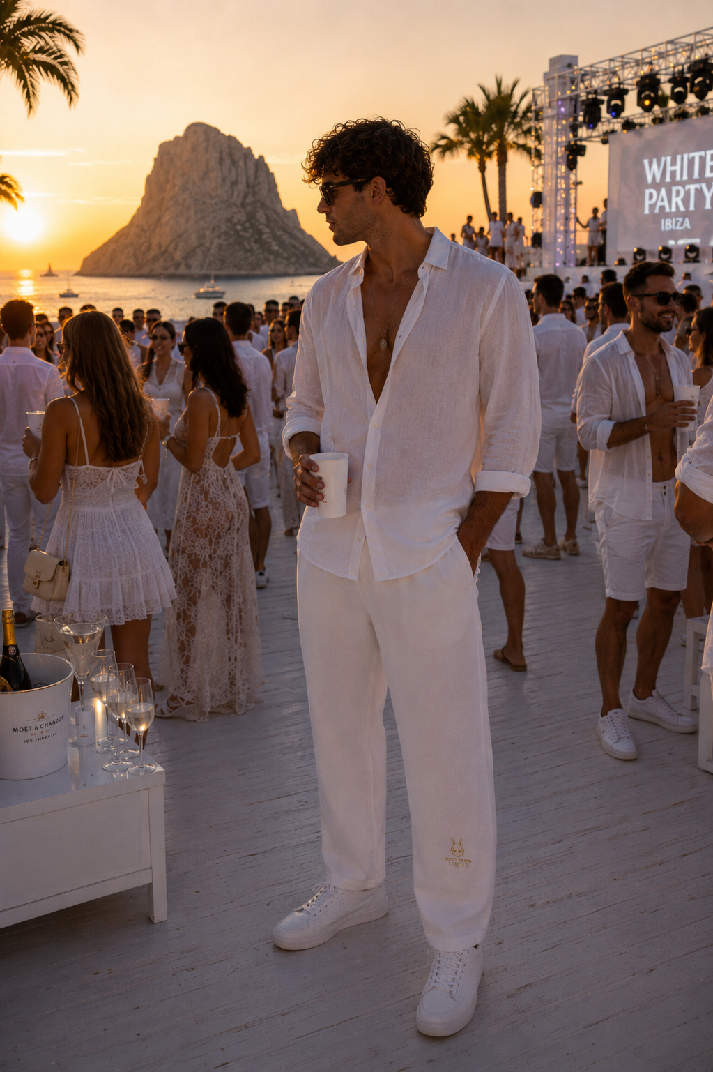 Bunny Island Ibiza 2026 – White Party Gold Edition Resort Pants